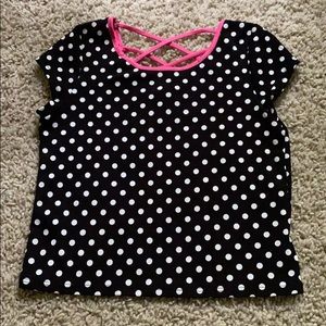 Black and White Polka Dot Top